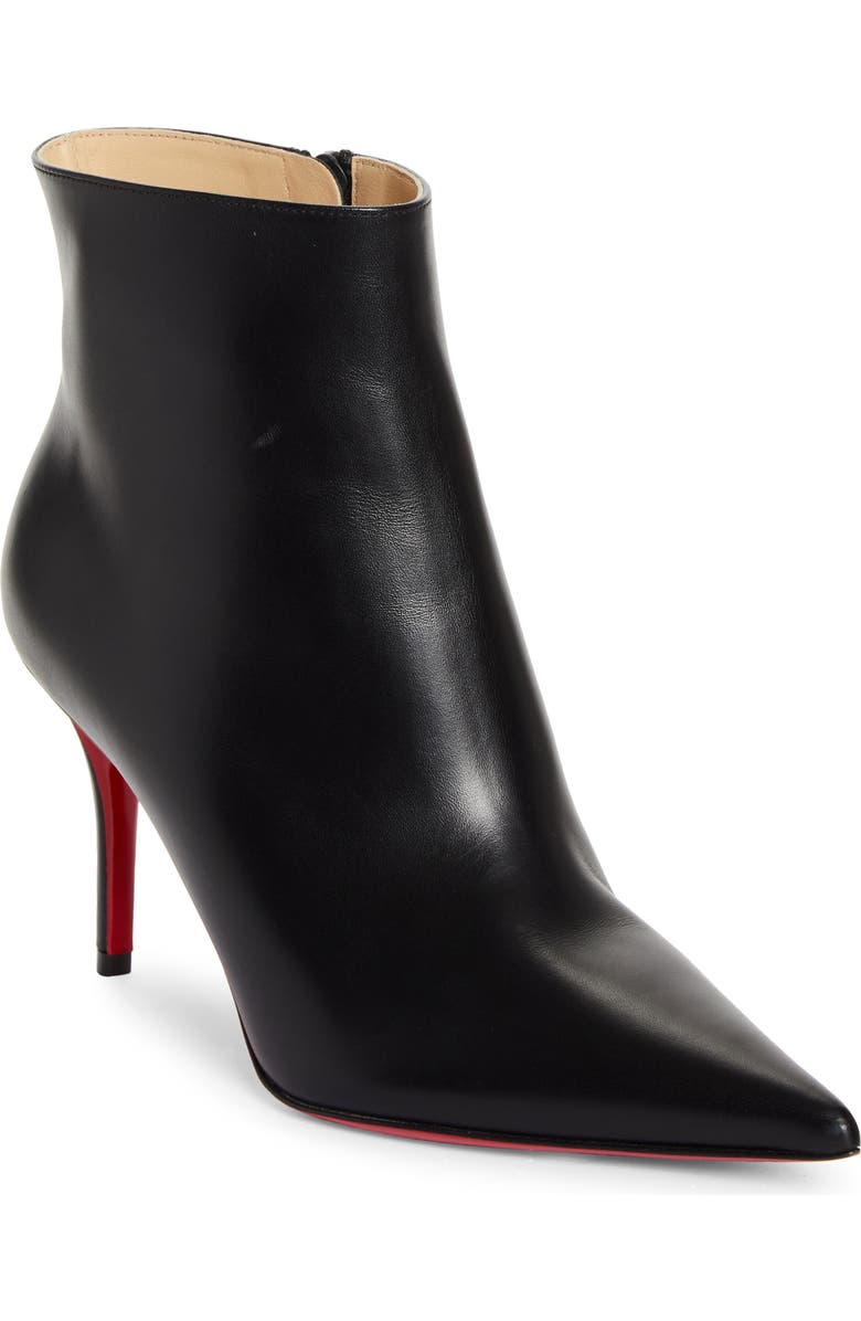 Christian Louboutin Apostropha Pointed Toe Bootie, Main, color, Black