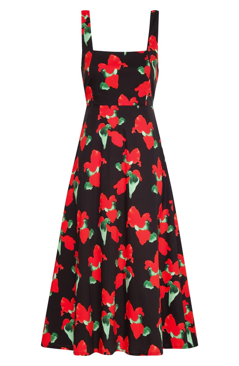 The Lulo Project Breeze Stretch Cotton Sundress, Alternate, color, Orange Bloom Black