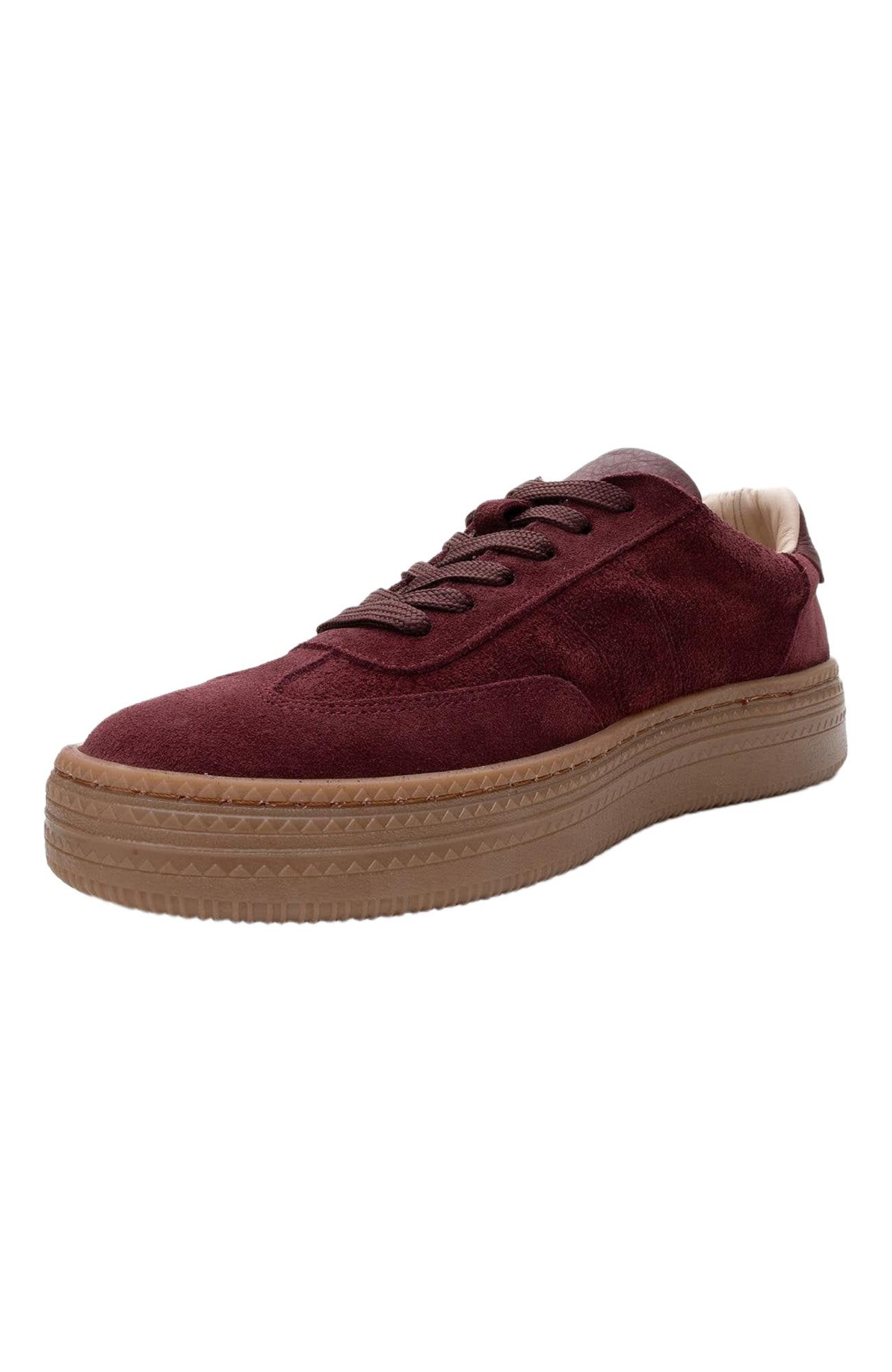 Fyore Leather Sneakers, Alternate, color, Burgundy Suede Leather