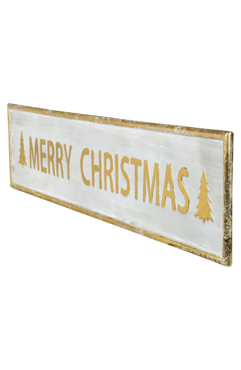 Northlight 48" Metallic Gold Merry Christmas Metal Wall Sign, Alternate, color, 