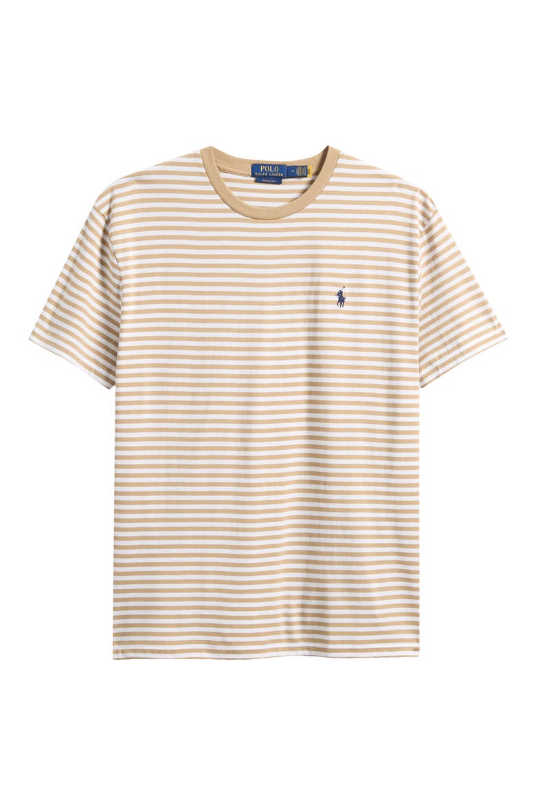 Classic Fit Stripe Cotton Jersey T-Shirt, Alternate, color, VINTAGE KHAKI/ WHITE