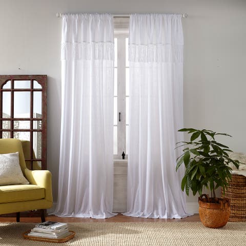 Calypso Macramé Tassel Semi Sheer Window Curtain