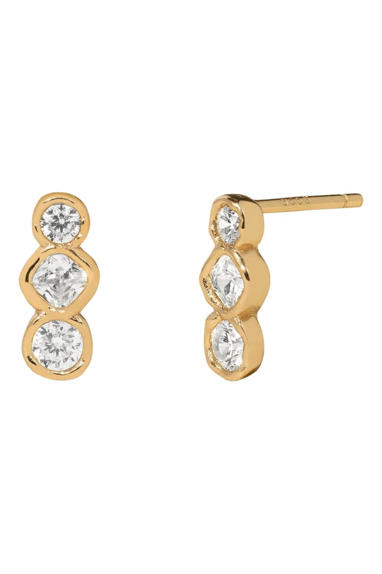 Tova Bezel Set Drop Stud Earrings, Main, color, Gold Vermeil