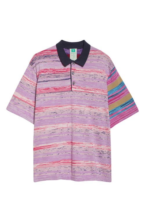 Waste Yarn Project Gautam One Of A Kind Cotton Polo In Purple Multi