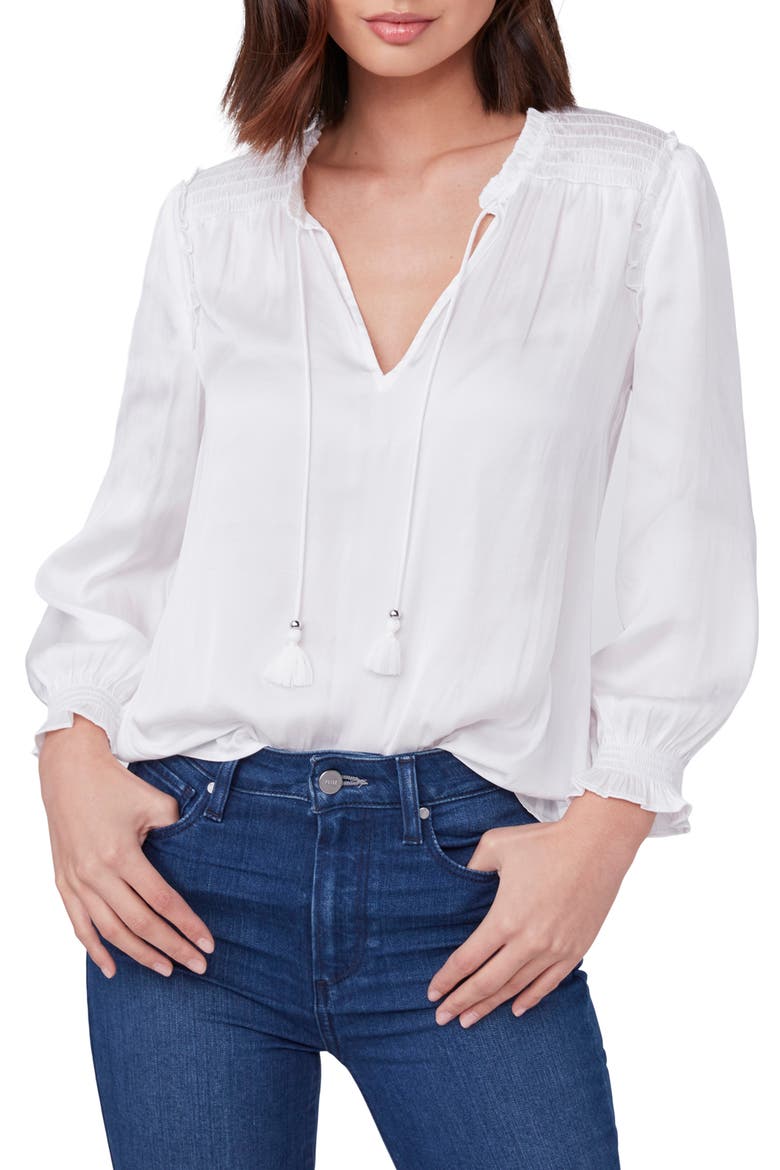 Kaylynn Peasant Top, Main, color, WHITE