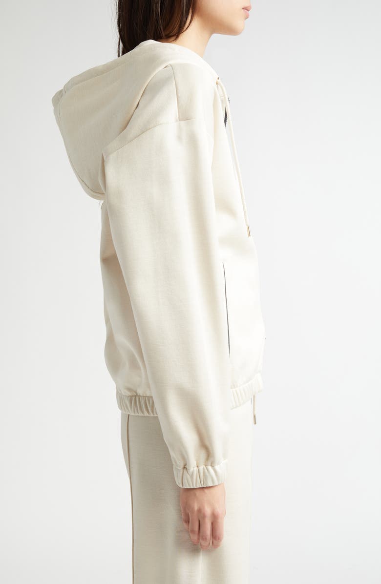 Eleventy Stretch Cotton & Silk Zip Hoodie, Alternate, color, 