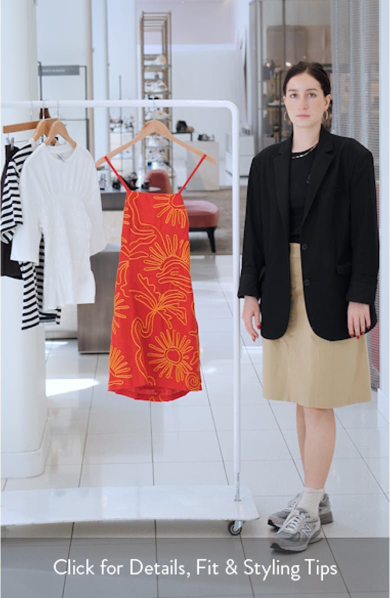 The Trina Soutache Embroidered Linen Minidress, sales video thumbnail