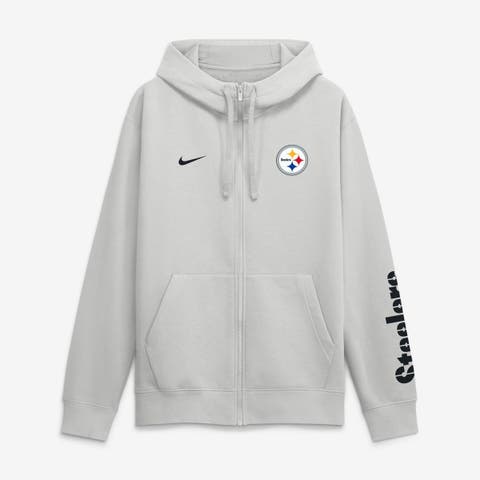 Men's Nike Gray Pittsburgh Steelers Cool Down Club Full-Zip Hoodie