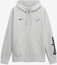 Nike Men's Nike Gray Pittsburgh Steelers Cool Down Club Full-Zip Hoodie