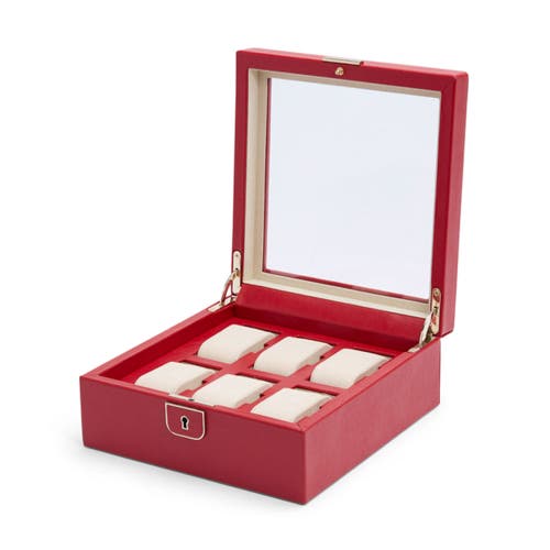 Wolf Palermo 6 Pc Watch Box In Red