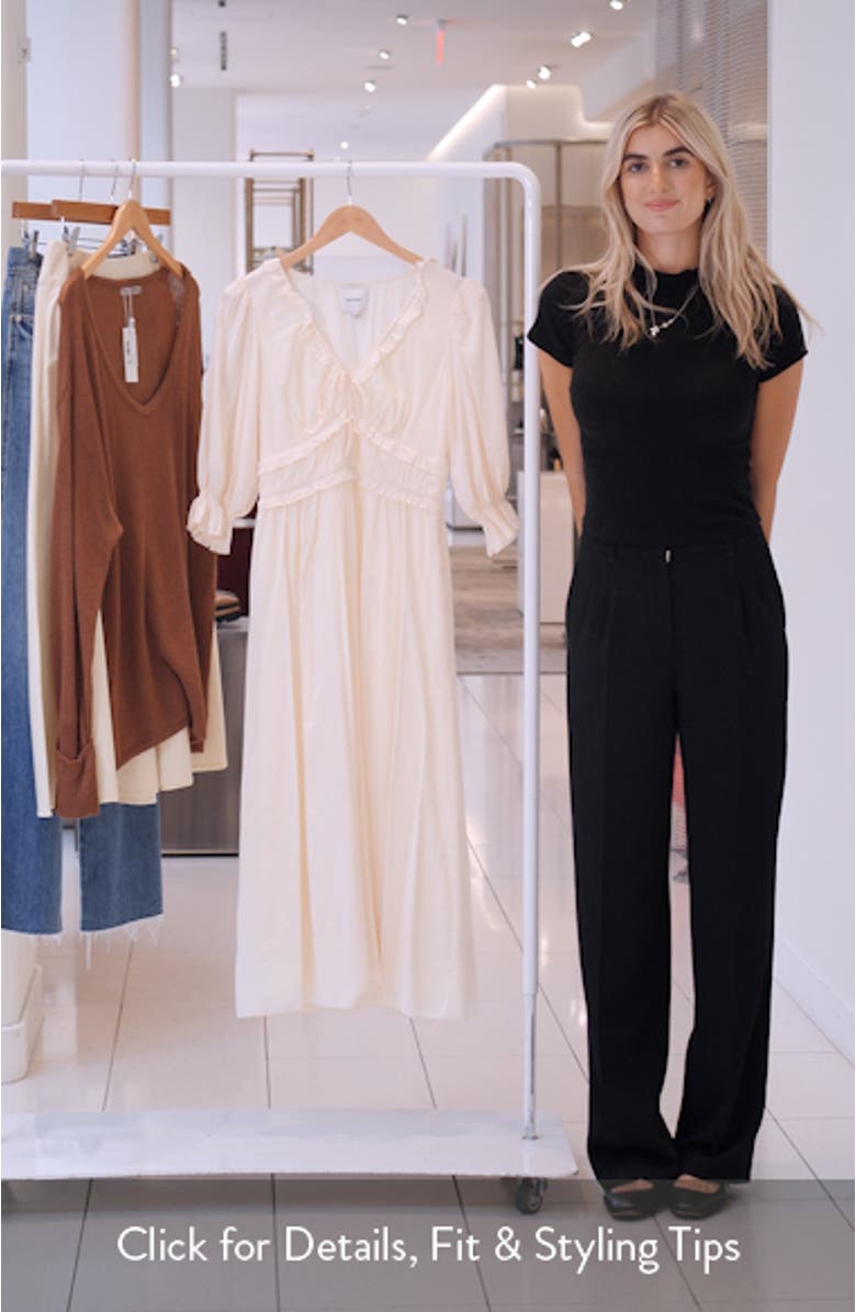 Mirielle Ruffle Puff Sleeve Organic Cotton Blend Dress, sales video thumbnail