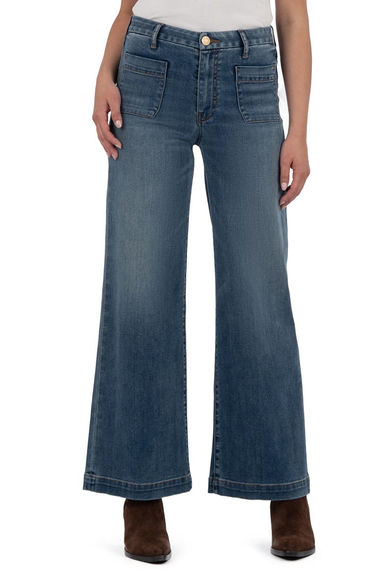 Meg Patch Pocket Mid Rise Wide Leg Jeans, Main, color, LOYALTY