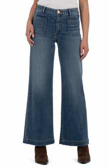 KUT from the Kloth Meg Patch Pocket Mid Rise Wide Leg Jeans
