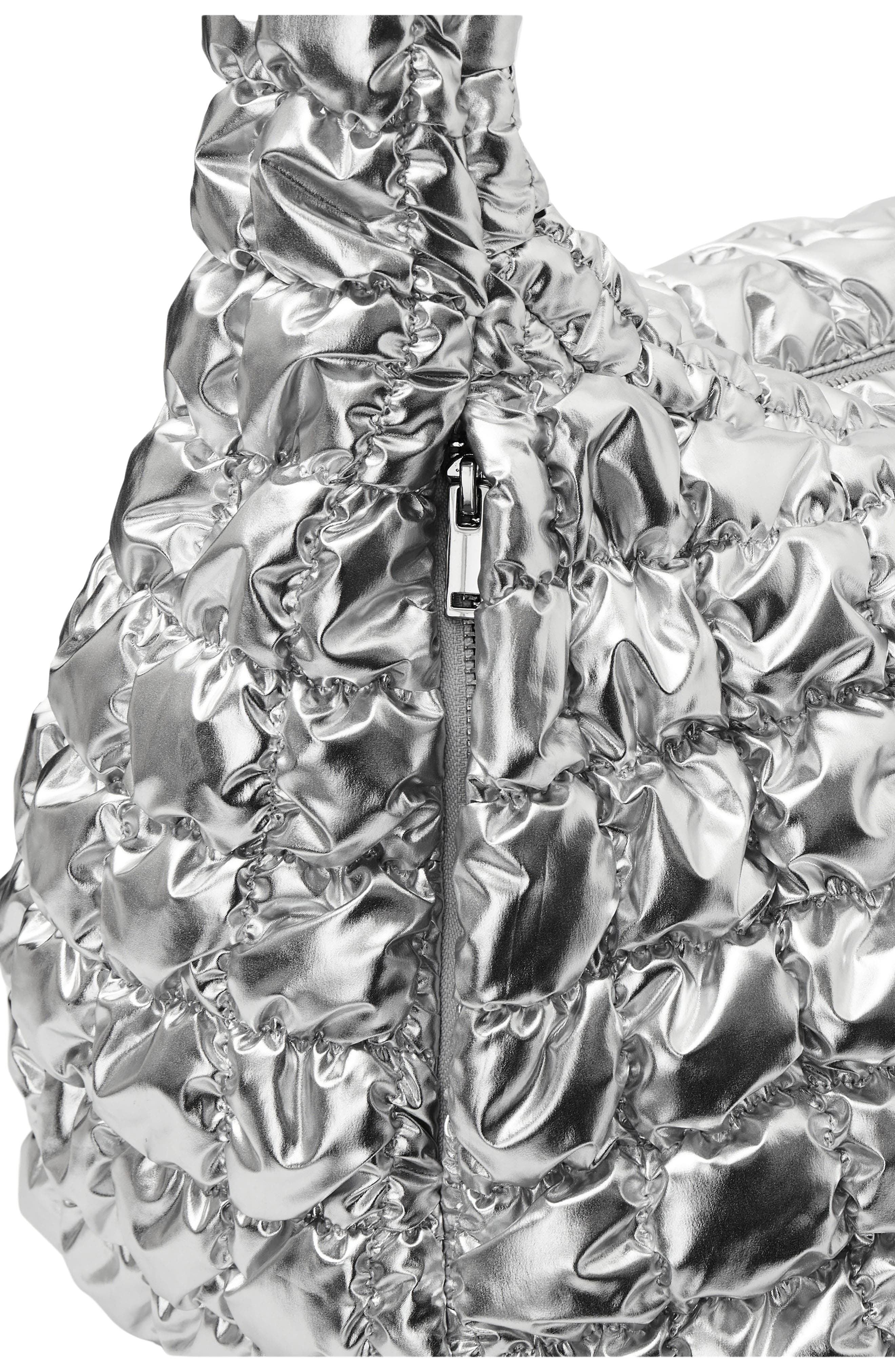 COS Oversize Metallic Quilted Shoulder Bag, Alternate, color, 