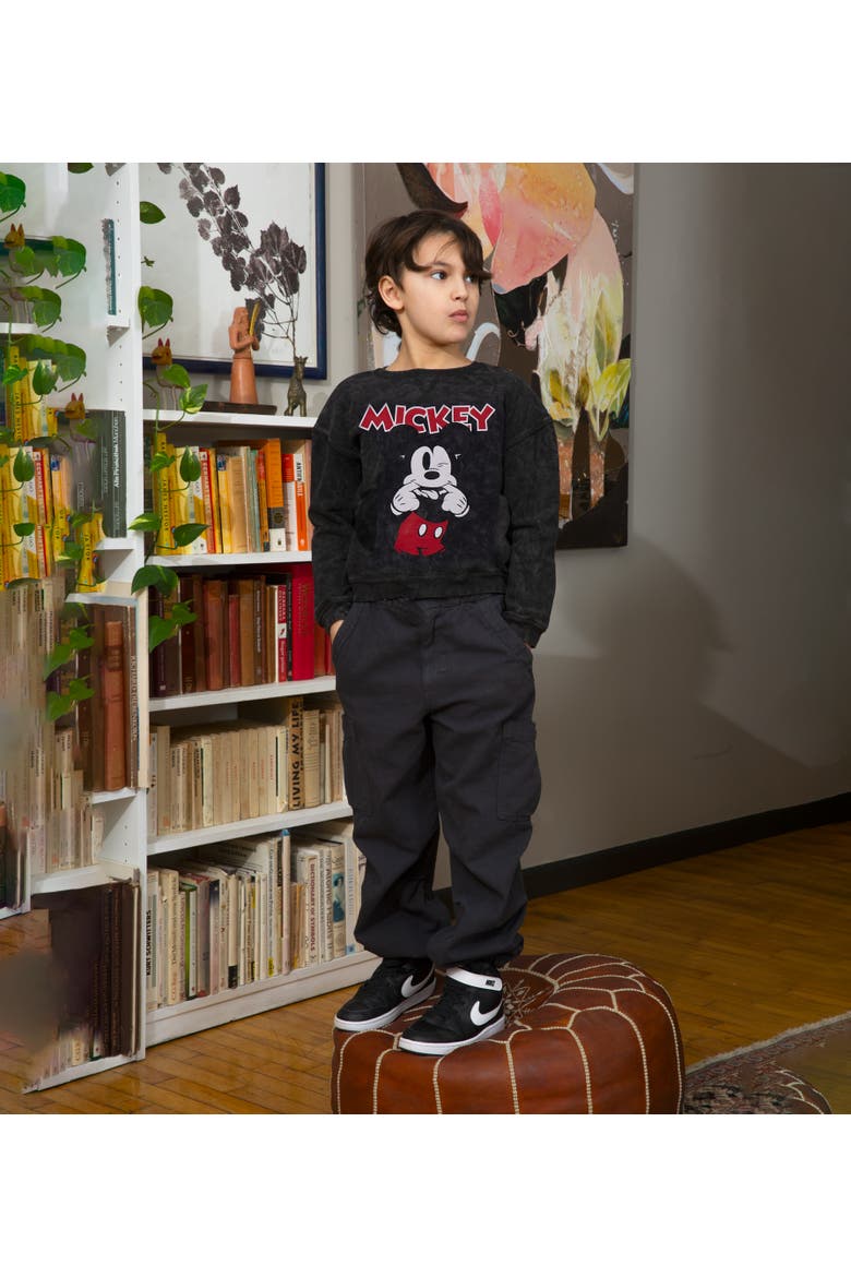 Mickey Mouse Pullover Sweatshirt, Alternate, color, Mickey Black Wash