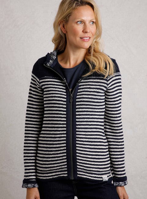 Bianca Full Zip Stripe Macaroni Hoodie