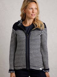 Weird Fish Bianca Full Zip Stripe Macaroni Hoodie