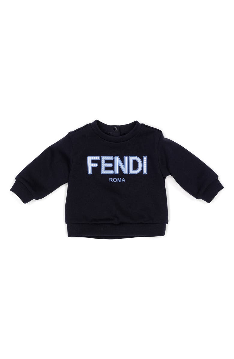 Fendi Kids' Logo Appliqué Sweatshirt, Main, color, 