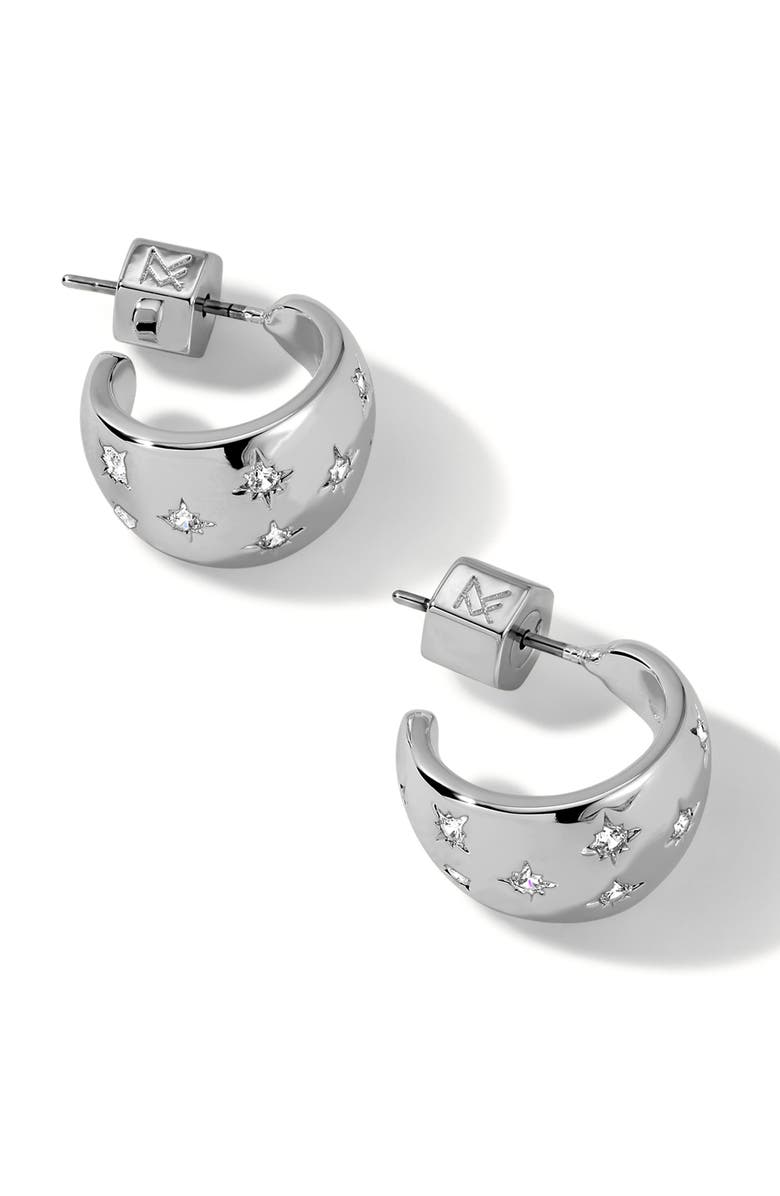 MIRANDA FRYE Lunette Hoop Earrings, Main, color, Silver