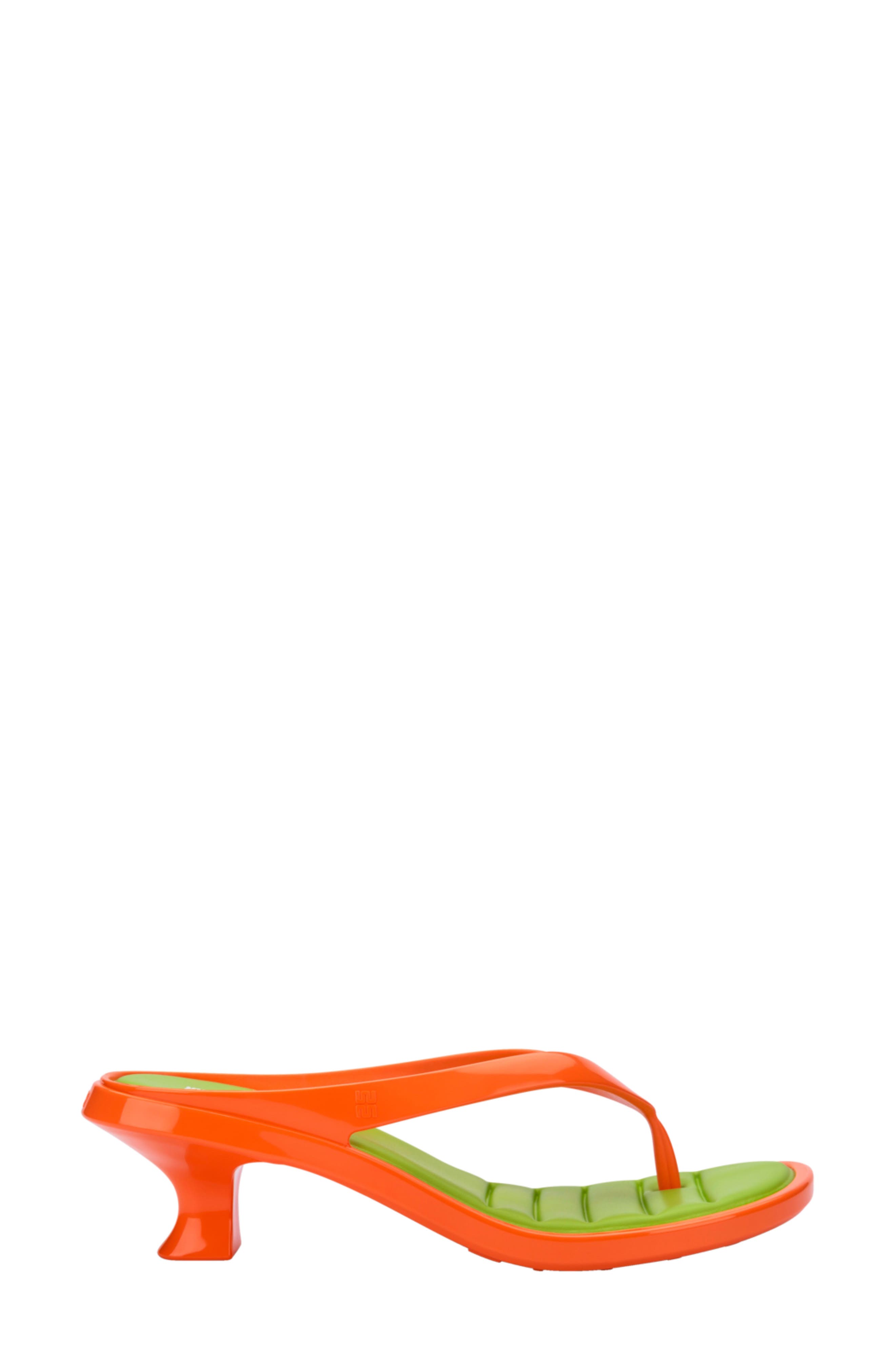 Kitten Heel Flip Flop, Alternate, color, ORANGE/GREEN