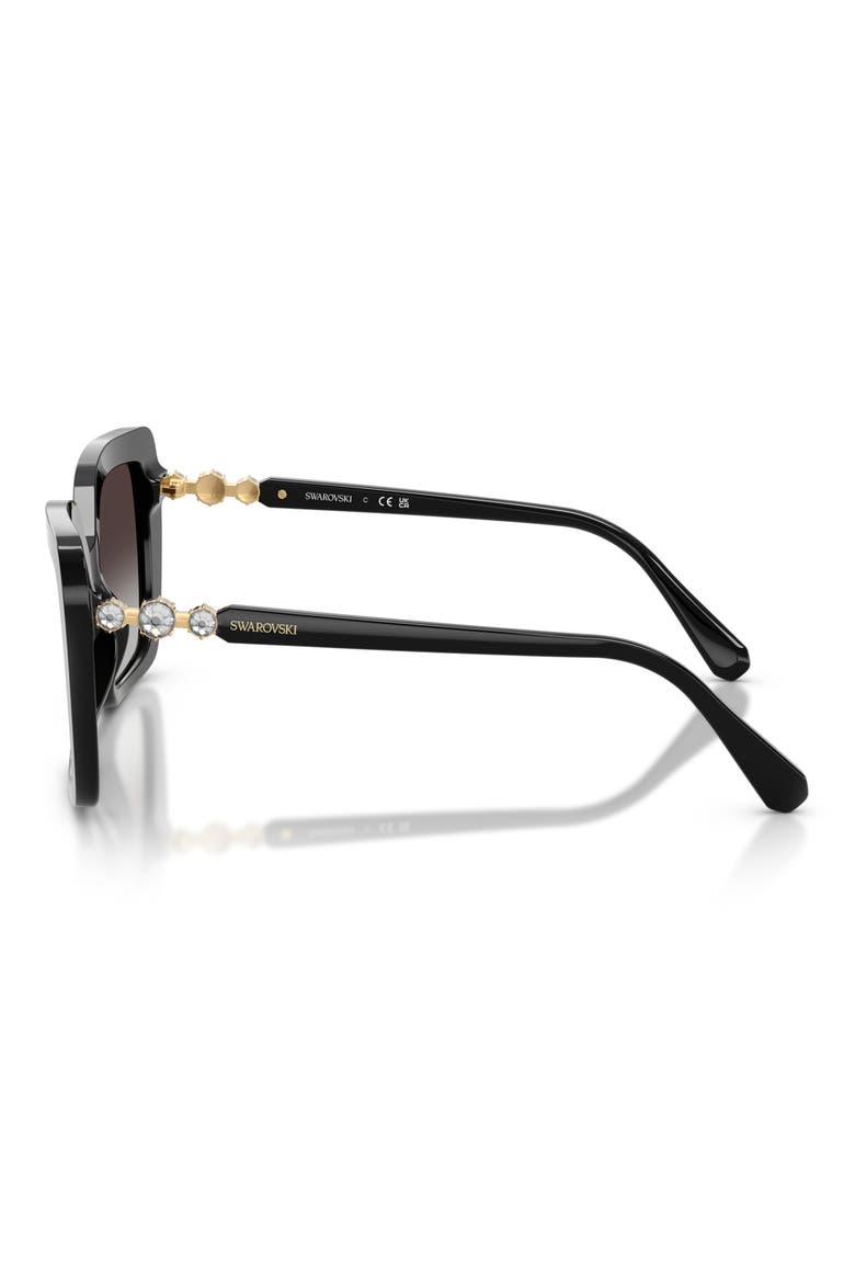 57mm Butterfly Sunglasses, Alternate, color, BLACK / GRADIENT GREY