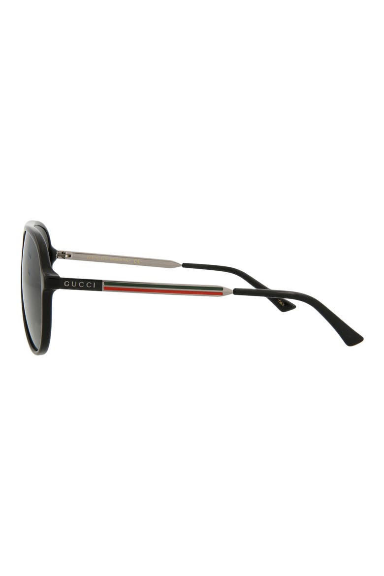 61mm Aviator Sunglasses, Alternate, color, BLACK RUTHENIUM GREY