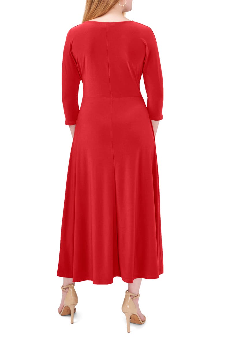 Tie Waist Jersey Midi Dress, Alternate, color, DP REDWOOD