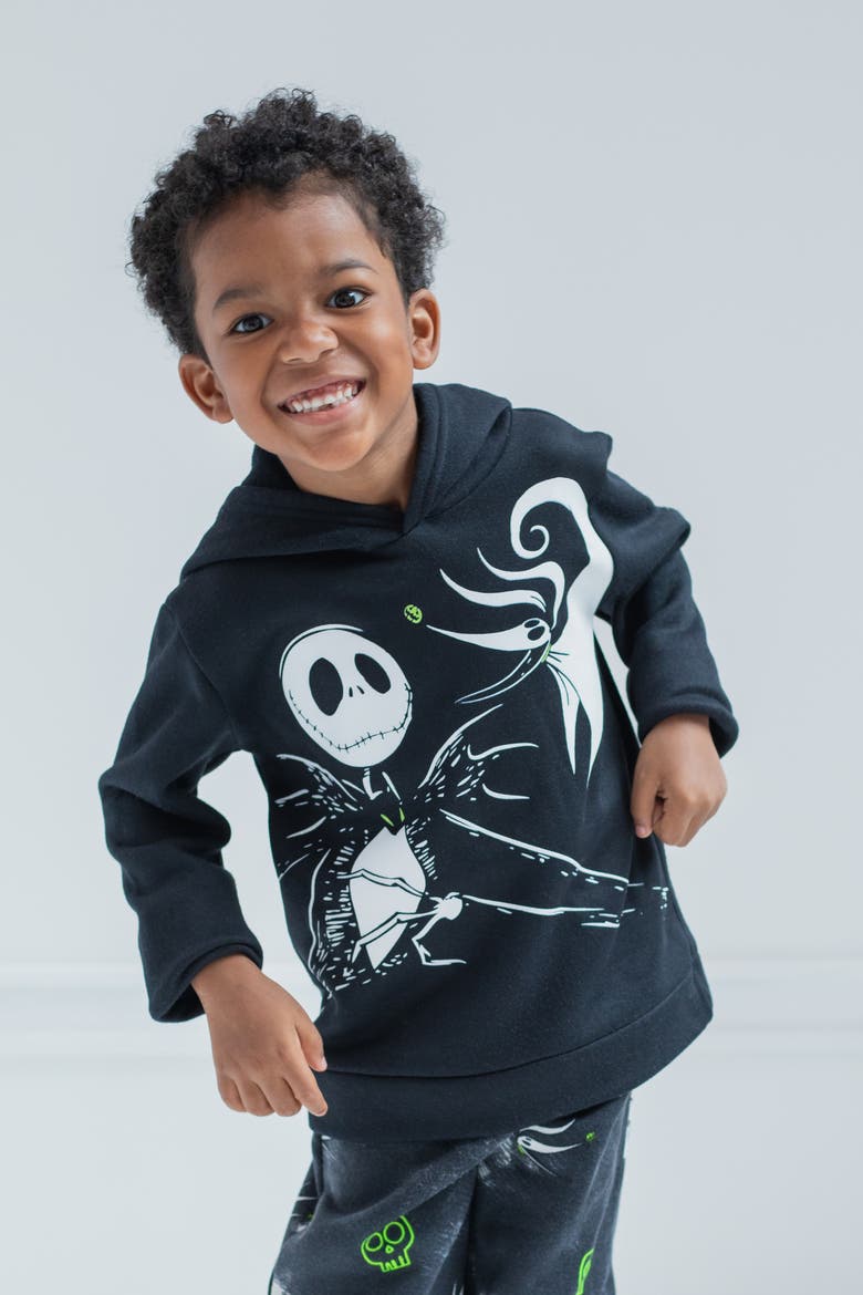 Nightmare Before Christmas Fleece Hoodie and Pants Set, Alternate, color, Black Jack Zero