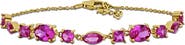 DELMAR Created Pink Sapphire Chain Bracelet
