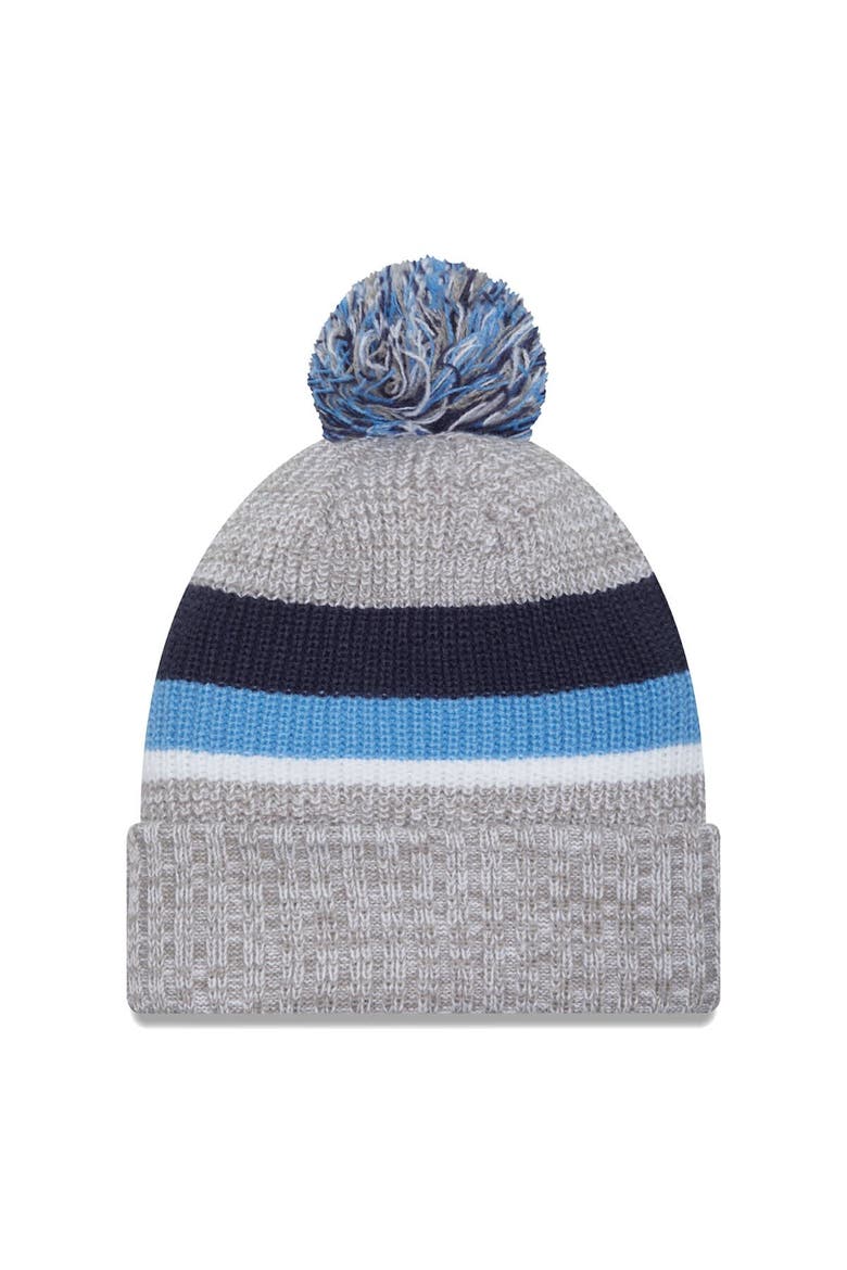 Men's New Era Heather Gray Tennessee Titans Cuffed Knit Hat with Pom, Alternate, color, Heather Gray