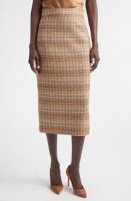 ST. JOHN Margo Gilded Tweed Pencil Skirt