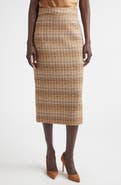 ST. JOHN Margo Gilded Tweed Pencil Skirt