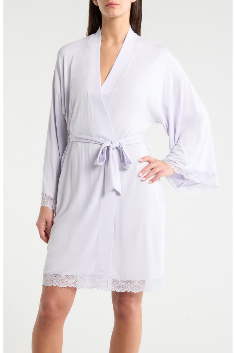 Moonlight Eco Lace Trim Robe, Main, color, PURPLE PUFF