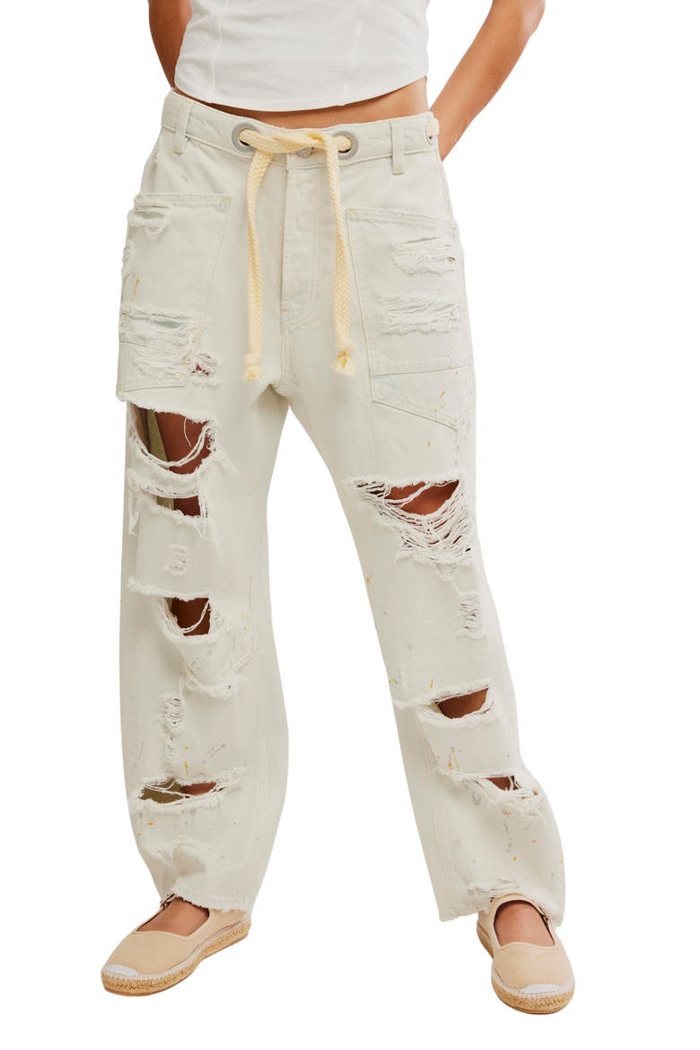 We The Free Moxie Mid Rise Barrel Jeans, Main, color, SEA MIST