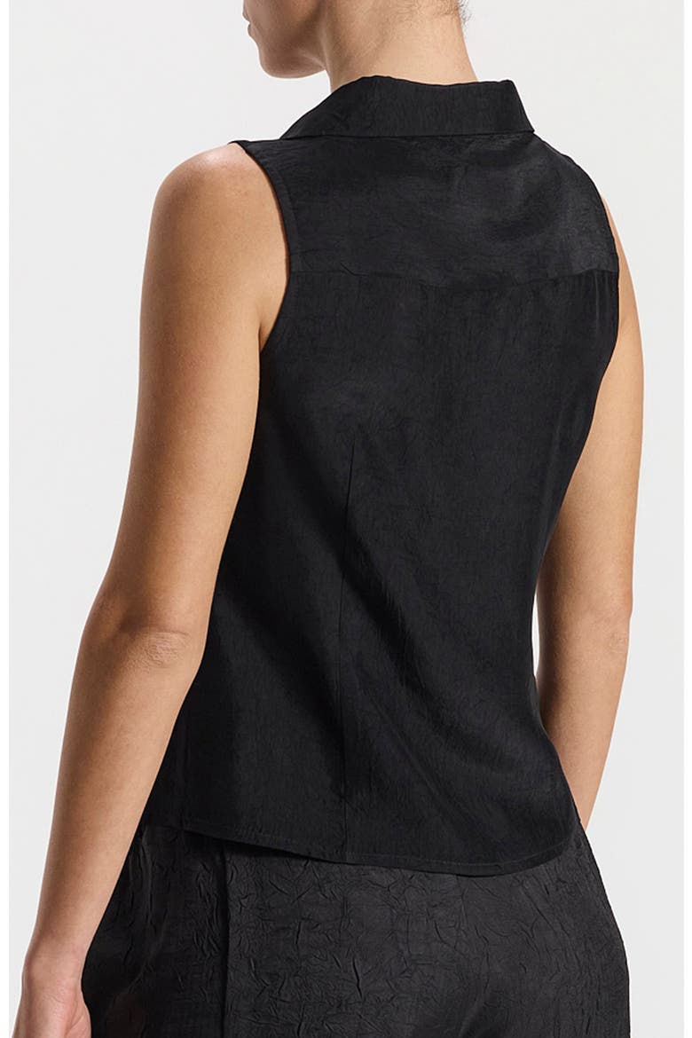 Kim Sleeveless Button-Down Top, Alternate, color, Black