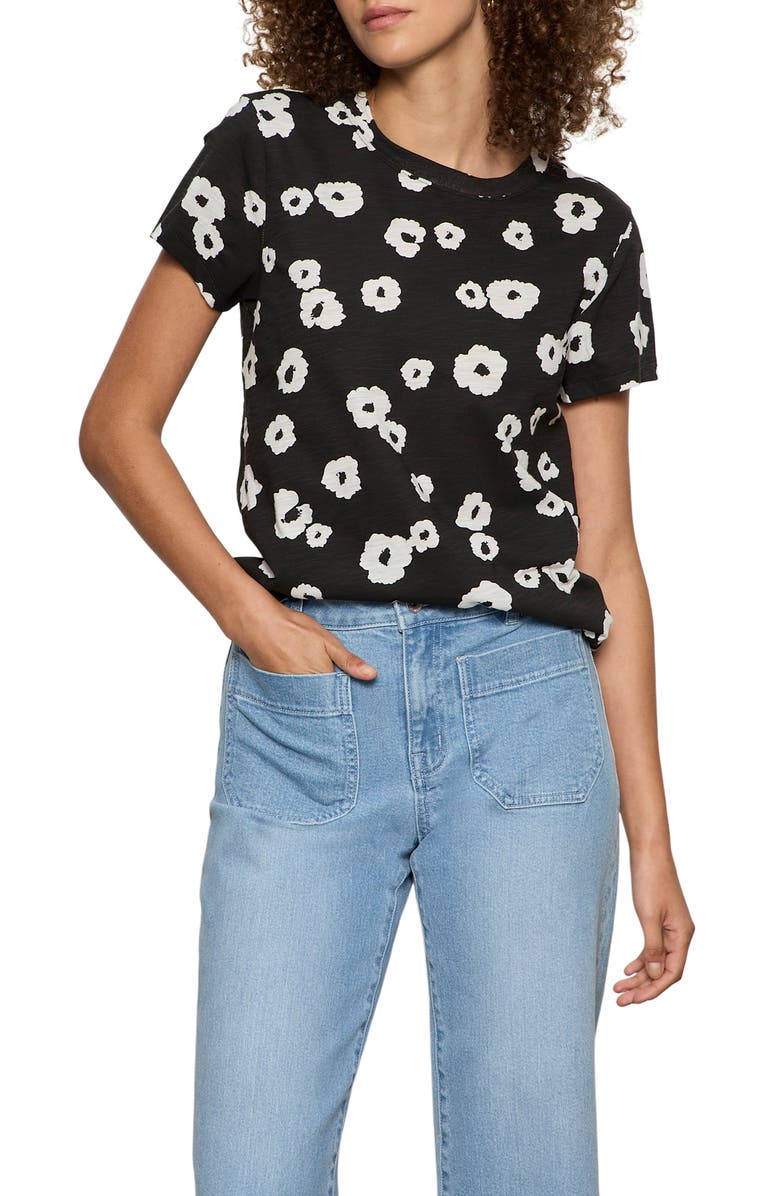 Sanctuary The Perfect T-Shirt, Main, color, Black Petite Blooms