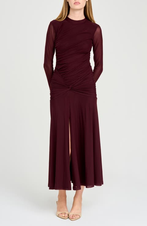 Selene Ruched Long Sleeve Dress