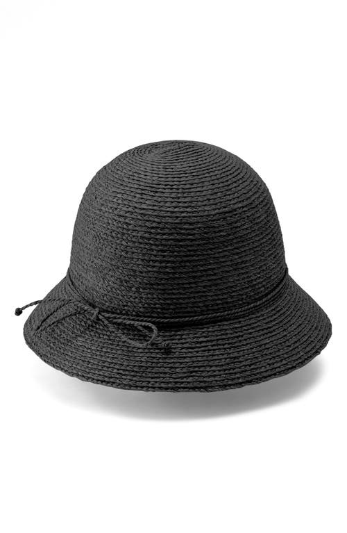 Helen Kaminski Rosie Packable Raffia Bucket Hat In Charcoal