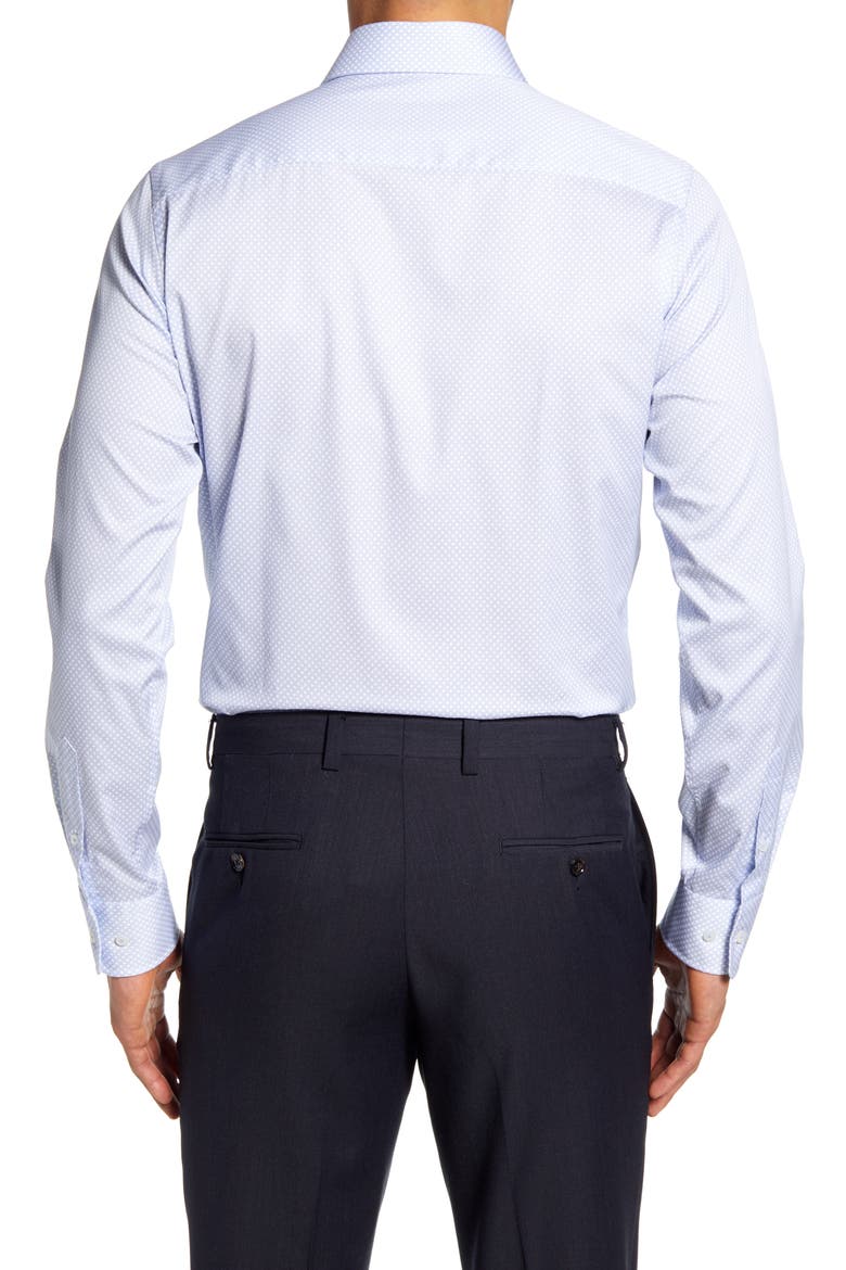 Slim Fit Dress Shirt, Alternate, color, WHITE/BLUE