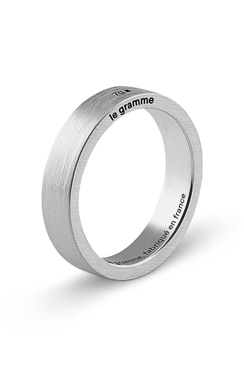 Men's 7G Brushed Sterling Silver Ribbon Ring, Alternate, color, SILVER