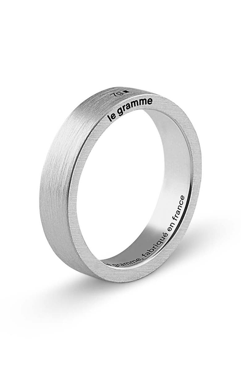 le gramme Men's 7G Brushed Sterling Silver Ribbon Ring, Alternate, color,