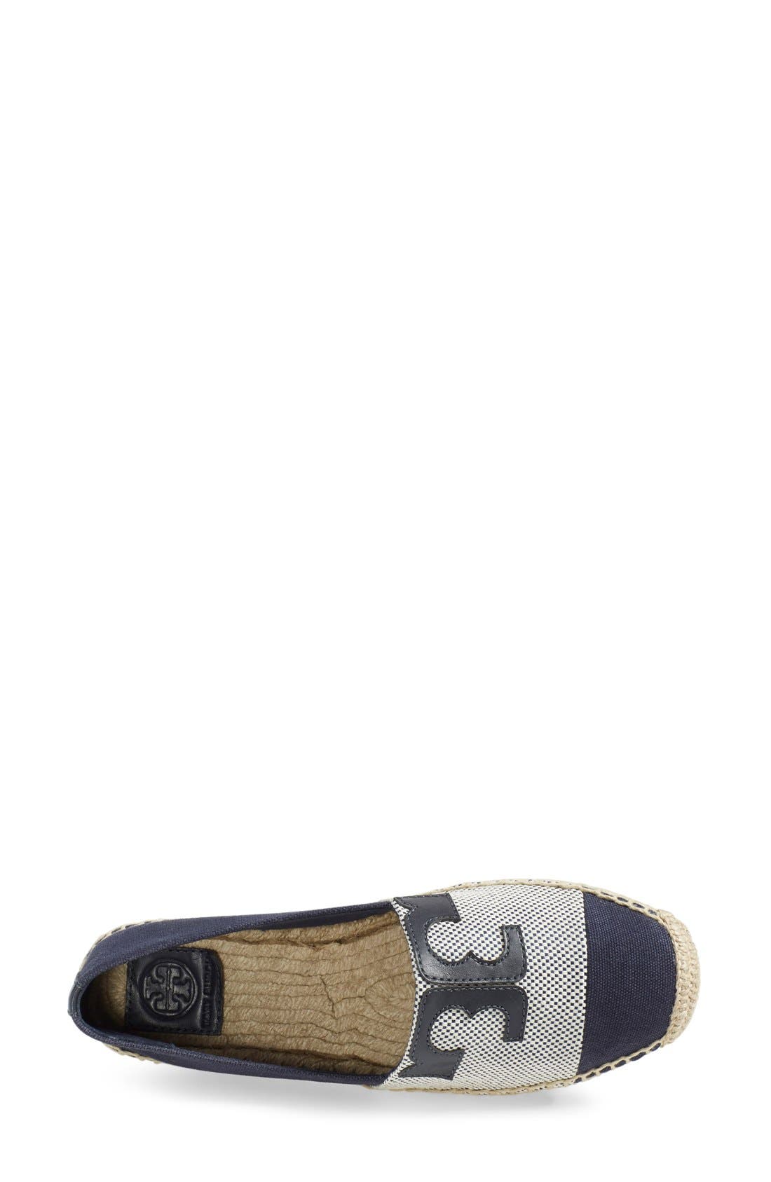 Canvas Espadrille, Alternate, color, SILVER/ TORY NAVY