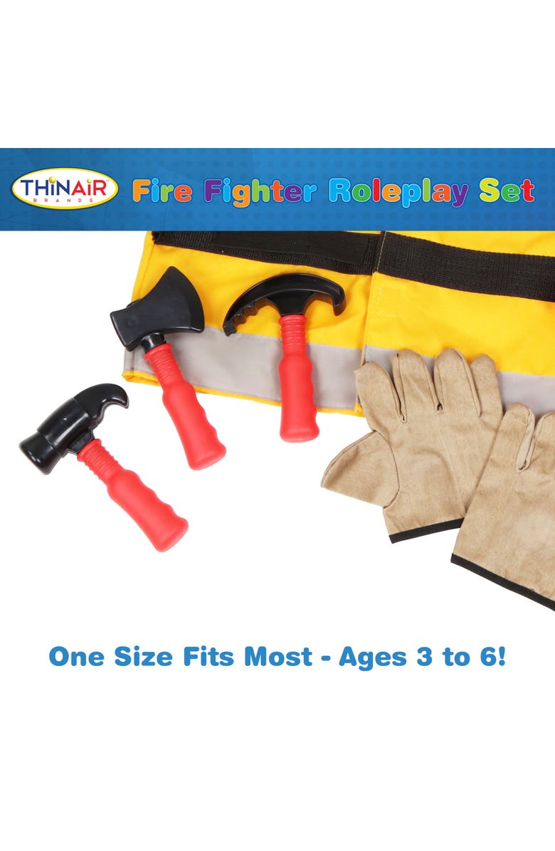 Playful Minds Firefighter Roleplay Set, 10 Piece Costume, Alternate, color, Multicolored