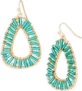 Cara Beaded Hoop Drop Earrings