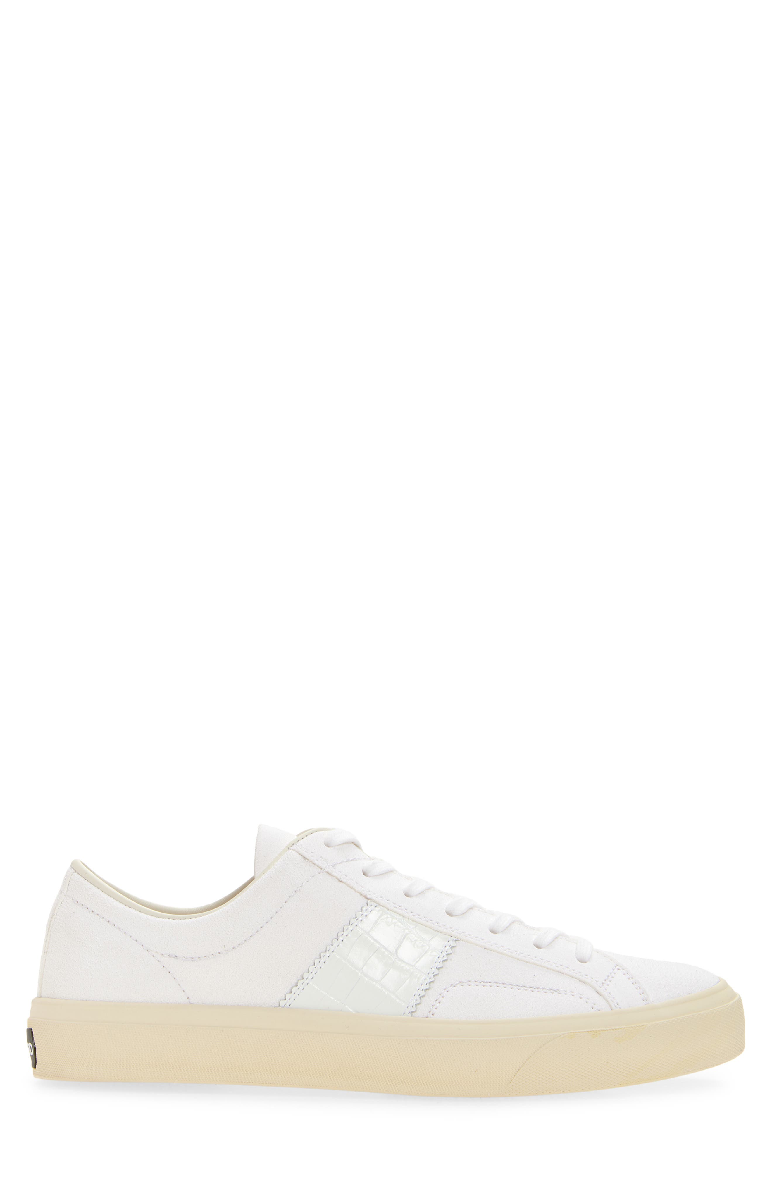 TOM FORD Cambridge Low Top Sneaker, Alternate, color, Optical White/ Cream