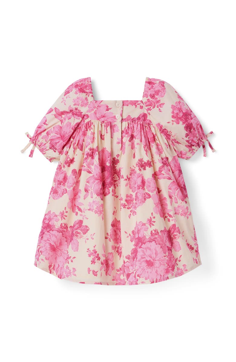 Janie and Jack Floral Puff Sleeve Dress, Alternate, color, Pink