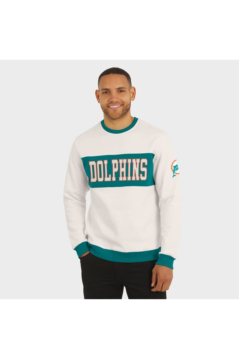 Men's Darius Rucker Collection by Fanatics  Cream Miami Dolphins Colorblock Pullover Sweatshirt, Alternate, color, Cream