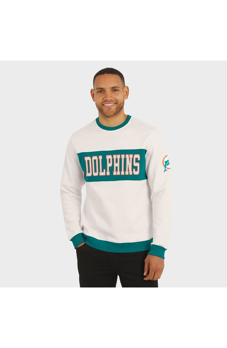 Darius Rucker Collection by Fanatics Men's Darius Rucker Collection by Fanatics  Cream Miami Dolphins Colorblock Pullover Sweatshirt, Alternate, color, Cream
