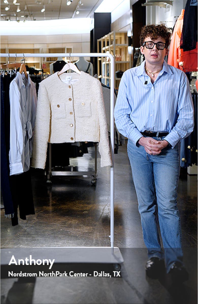 Button Front Crop Tweed Jacket, sales video thumbnail