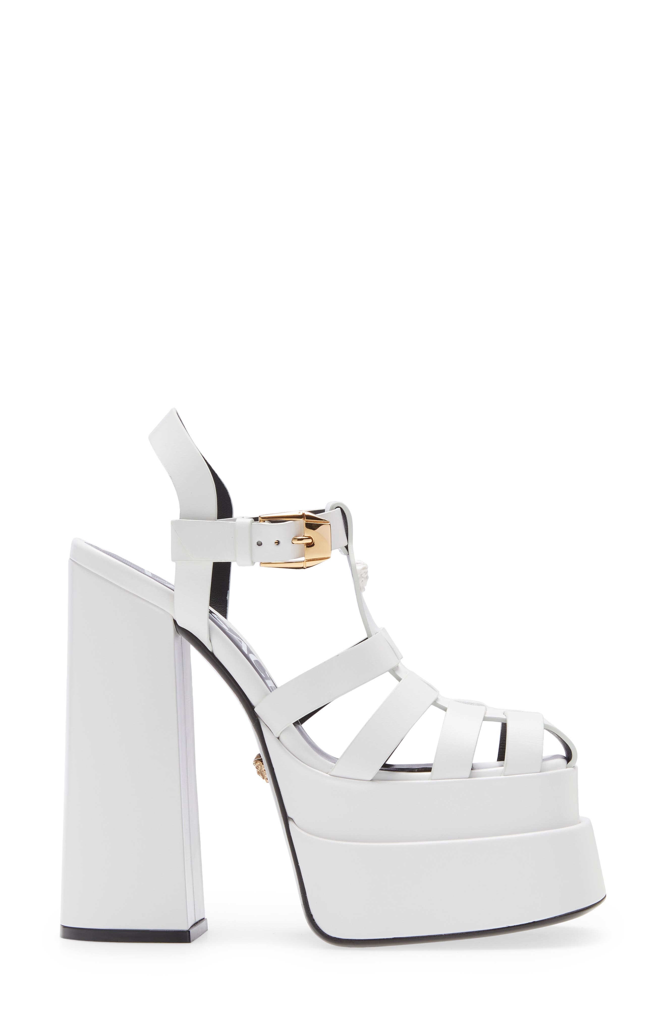Versace La Medusa Platform Fisherman Sandal, Alternate, color, 